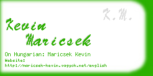 kevin maricsek business card